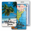 Luggage Tag - 3D Lenticular Beach Palm Tree/ Map Stock Image (Blank)